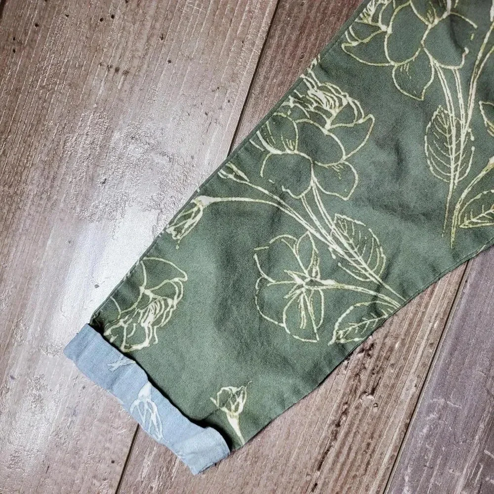 Old Navy Toddler Girls Sage Green Floral Size 2T Joggers 100% Cotton NWOT